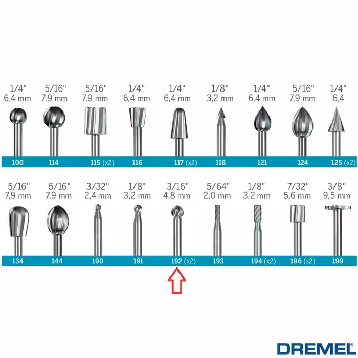 مجموعه 2 عددی سری فرز مینیاتوری درمل مدل 192 