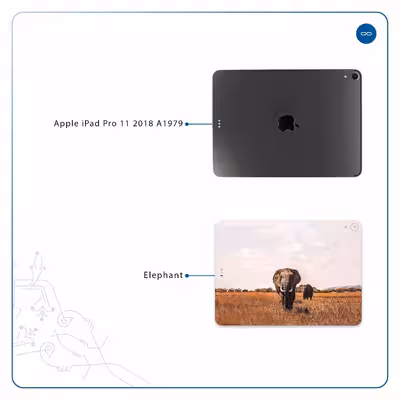 برچسب پوششی ماهوت مدل Elephant مناسب برای تبلت اپل iPad Pro 11 2018 A1979