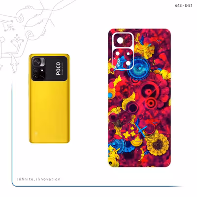 برچسب پوششی ماهوت مدل Vector Flower Garden Digital Art مناسب برای گوشی موبایل شیائومی Poco M4 Pro 5G