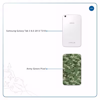 برچسب پوششی ماهوت مدل Army-Green-Pixel مناسب برای تبلت سامسونگ Galaxy Tab 3 8.0 2013 T310
