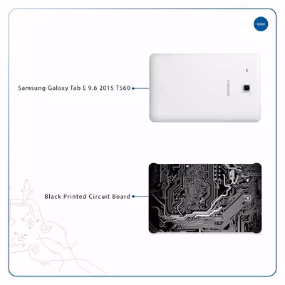 برچسب پوششی ماهوت مدل Black Printed Circuit Board مناسب برای تبلت سامسونگ Galaxy Tab E 9.6 2015 T560