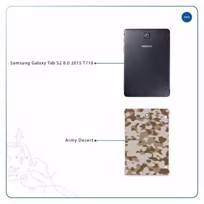 برچسب پوششی ماهوت مدل Army-Desert مناسب برای تبلت سامسونگ Galaxy Tab S2 8.0 2015 T710
