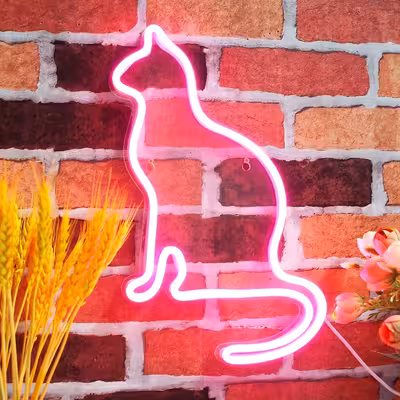 چراغ نئونی دیواری طرح گربه کد 03