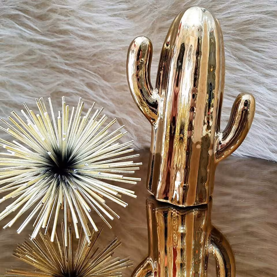 اکسسوری کاکتوس خیاری سیلور و طلایی براق