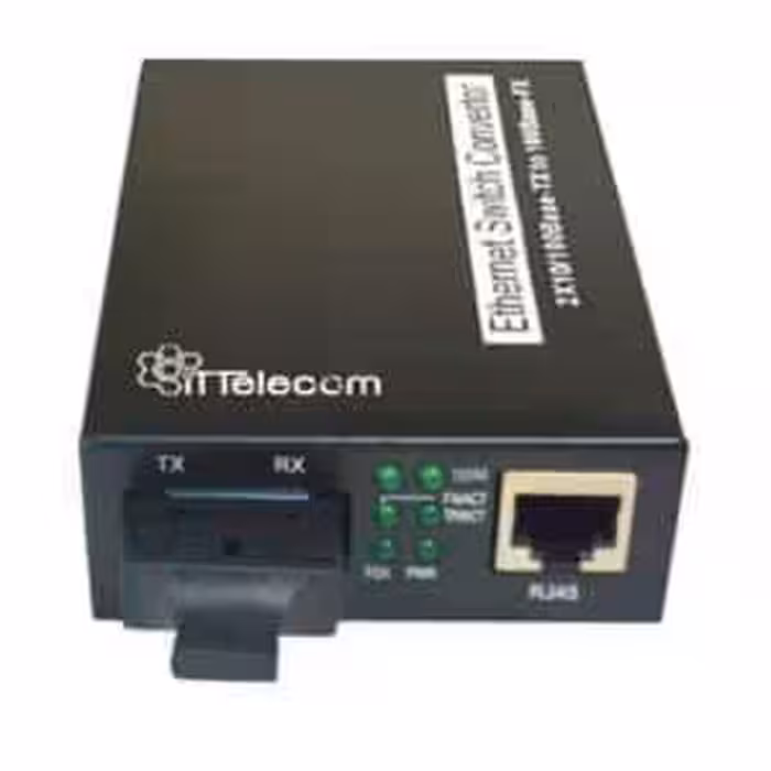 مبدل فیبر نوری سینگل مود تک پورت شبکه ۱۰/۱۰۰ ITT-MC3704