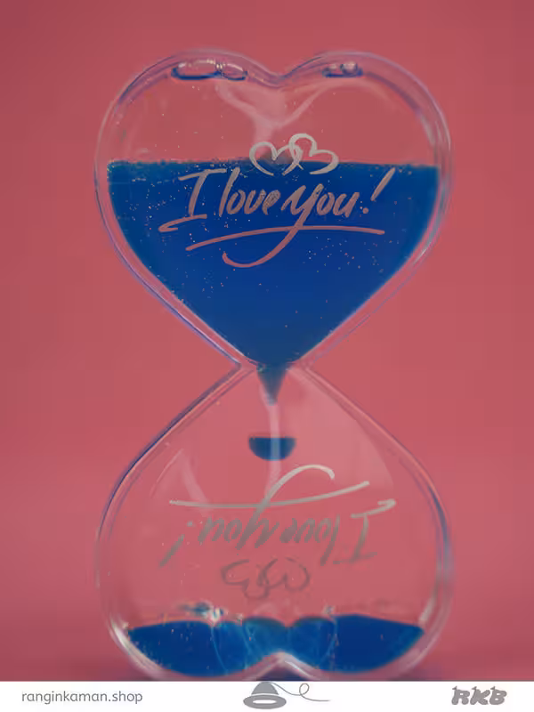 ساعت شنی قلب روغنی اکلیل دار Oily heart hourglass with wreath