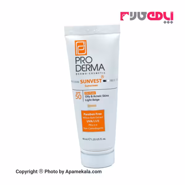 ضد آفتاب پرودرما فاقد چربی بژ روشن spf 50