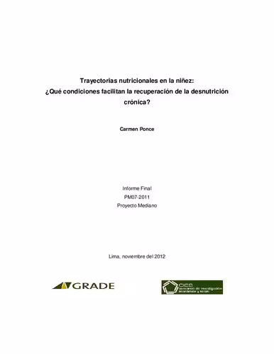 خرید و دانلود نسخه کامل کتاب Trayectorias nutricionales en la niñez: ¿Qué condiciones facilitan la recuperación de la desnutrición crónica?