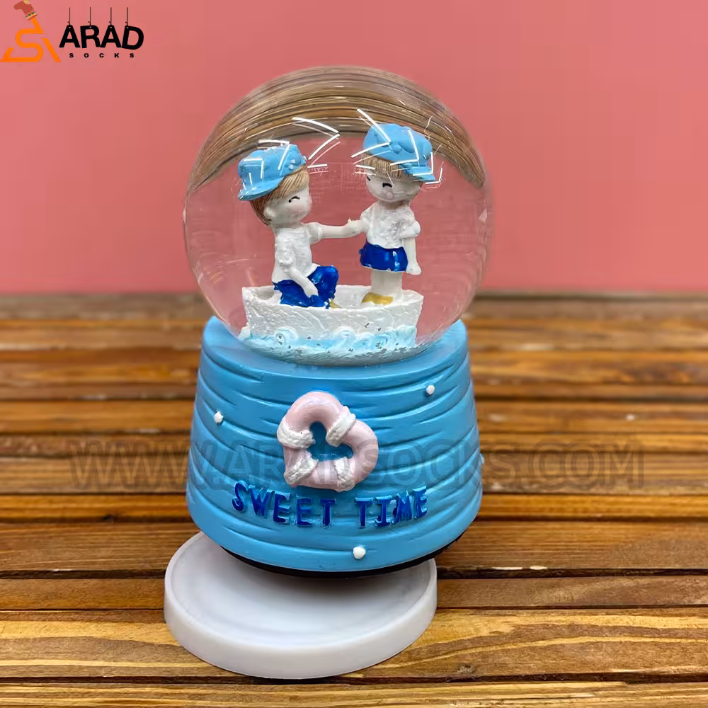 گوی موزیکال متوسط طرح دختر و پسر آبی