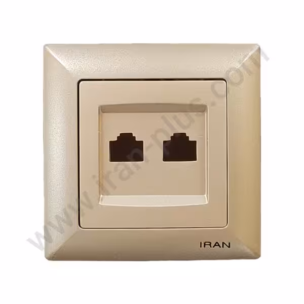 شبکه دو سوکت cat6 cat6 مدل الیزه رنگی بژ