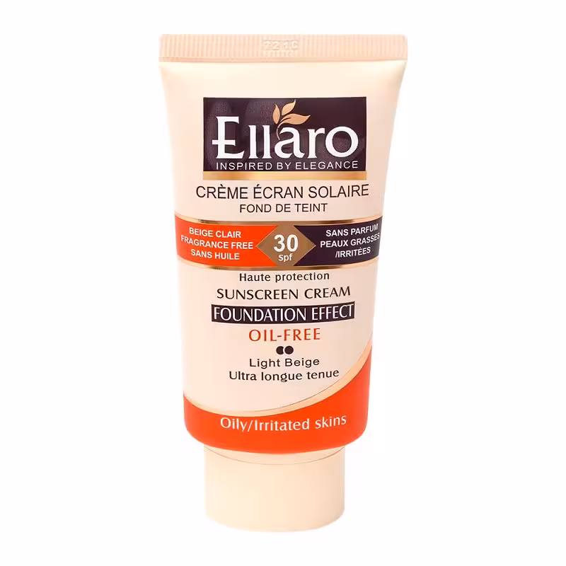 کرم ضد آفتاب رنگی الارو SPF30 برای پوست چرب 40 میلی لیتر | Ellaro Sunscreen Cream SPF30 Oil Free