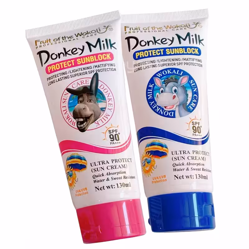 کرم ضدآفتاب شیر الاغ  با SPF90 و بدون رنگ حجم 130 میل