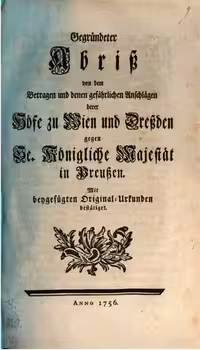 خرید و دانلود نسخه کامل کتاب Gegrundeter Abriss Von Dem Betragen Und Denen Gefahrlichen Anschlagen Derer Hofe Zu Wien Und Dressden Gegen Se. Konigliche Majestat in Preussen
