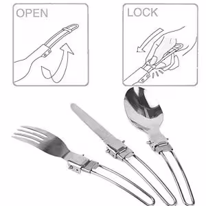 ست قاشق،چنگال و کارد تاشو استیل