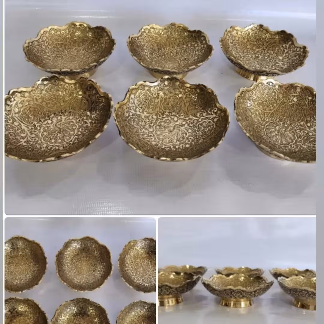 پیاله برنز  پایه دار،هندی