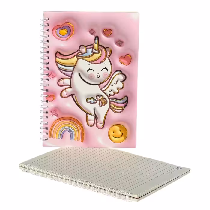 دفتر خط دار 60 برگ طرح یونیکورن صورتی