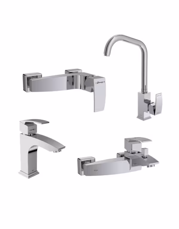 ست چهار تکه شیرآلات شودر مدل باواریا کروم