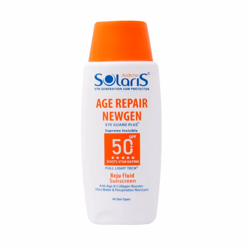 فلوئید ضد آفتاب و ضد چروک آردن سولاریس {مدل ایج ریپیر نیوژن }SPF50 (بی رنگ)