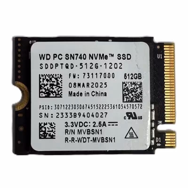 حافظه SSD M2 وسترن دیجیتال مدل 2230 WD SN740 ظرفیت 512 گیگابایت