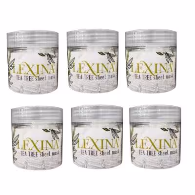 ماسک ورقه ای آب رسان لکسینا LEXINA مدل چای سبز 6 بسته ( عمده)