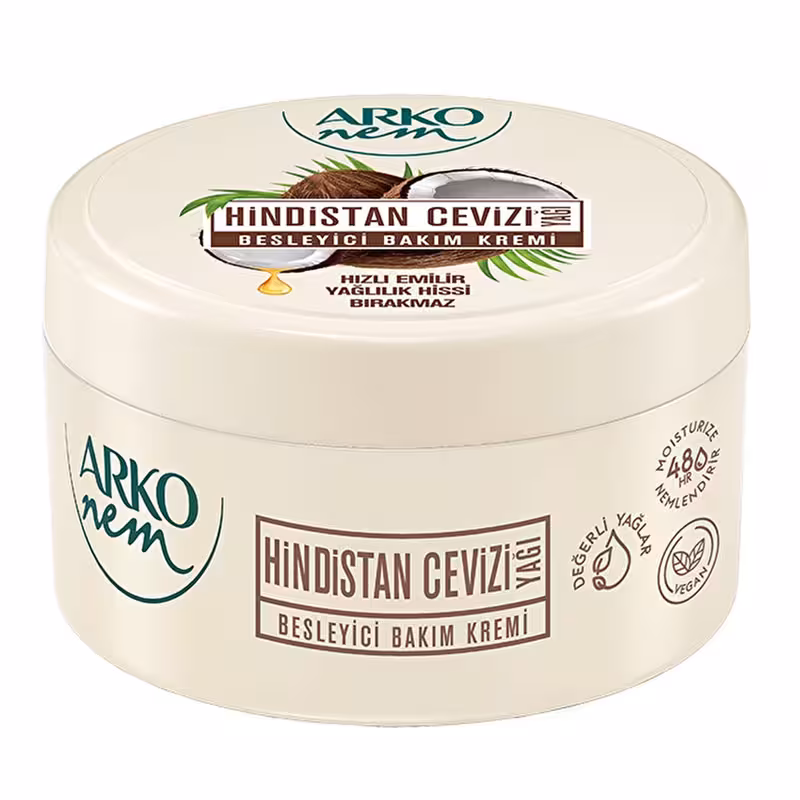 کرم مرطوب کننده صورت و بدن آرکو ARKO مدل Hindistan Cevizi Yağı نارگیل حجم 250ml