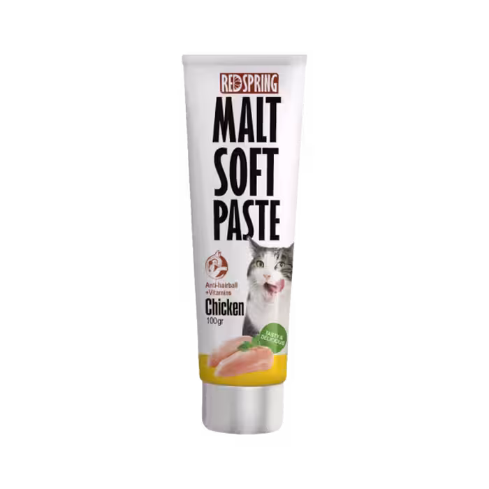 خمیر مالت گربه ضد گلوله مویی Red Spring با طعم مرغ وزن 100 گرم