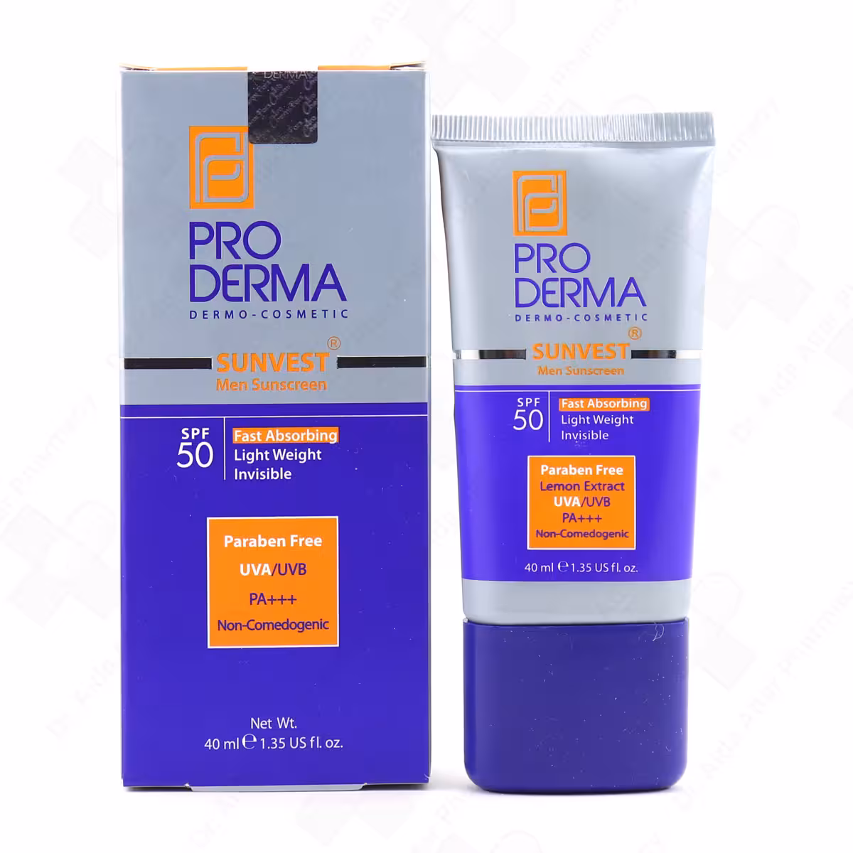 کرم ضد آفتاب فاقد چربی آقایان SPF50 پرودرما 40 میلی لیتر