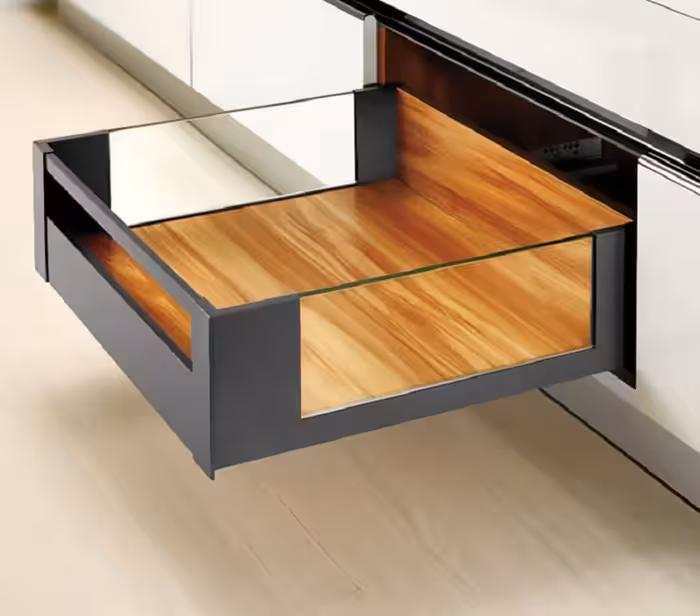 ریل بدنه دار اسلیم شیشه اینر 40 کیلوگرمی نوک مدادی با فرانت آلومینیوم ارتفاع 193 میلیمتر عمق 40 فانتونی کد B518