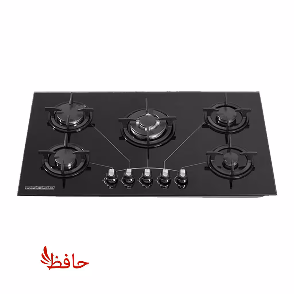 اجاق گاز صفحه ای شیشه ای پنج شعله تاسوکی مدل مارس (ترموکوبل دار)
