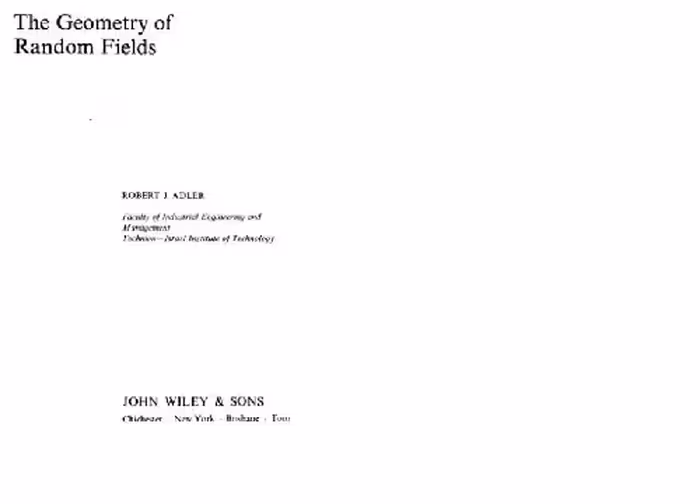 خرید و دانلود نسخه کامل کتاب Geometry of random fields