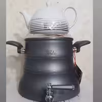 کتری قوری نزاز کد 3027 ---  6لیتر هرمی مشکی