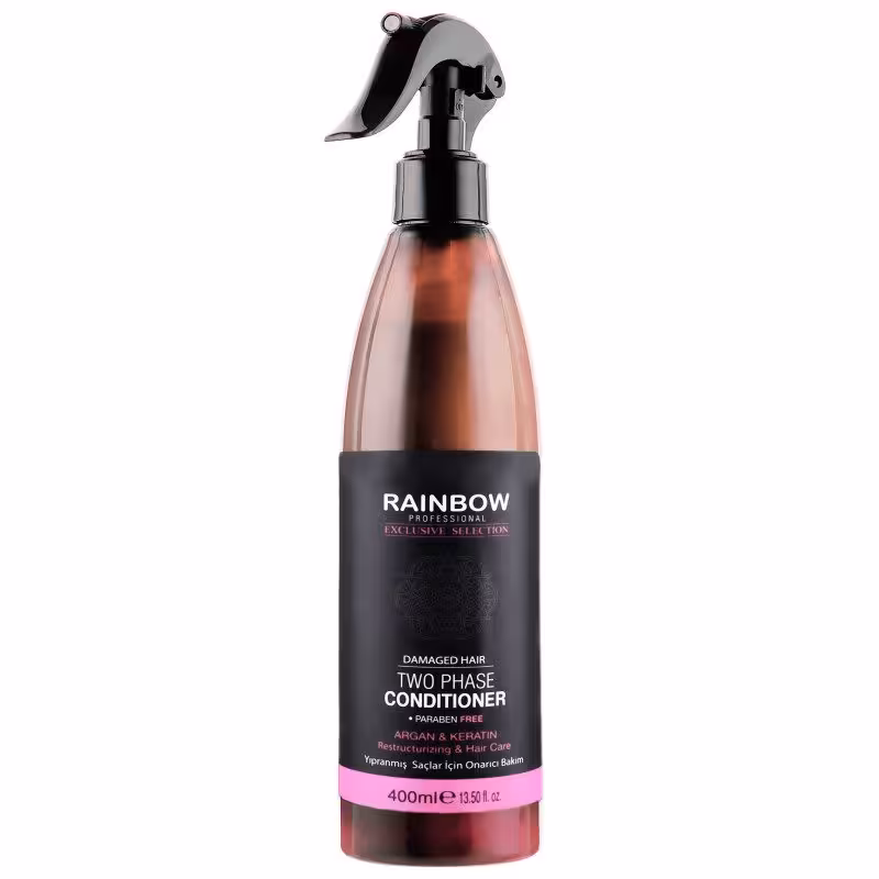 اسپری دوفاز رینبو RAINBOW مدل ARGAN & KERATIN حجم 400 میل