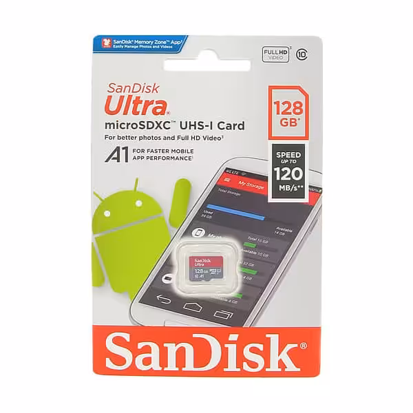 رم سن دیسک Ultra ظرفیت 128 گیگابایت A1 کلاس 10
