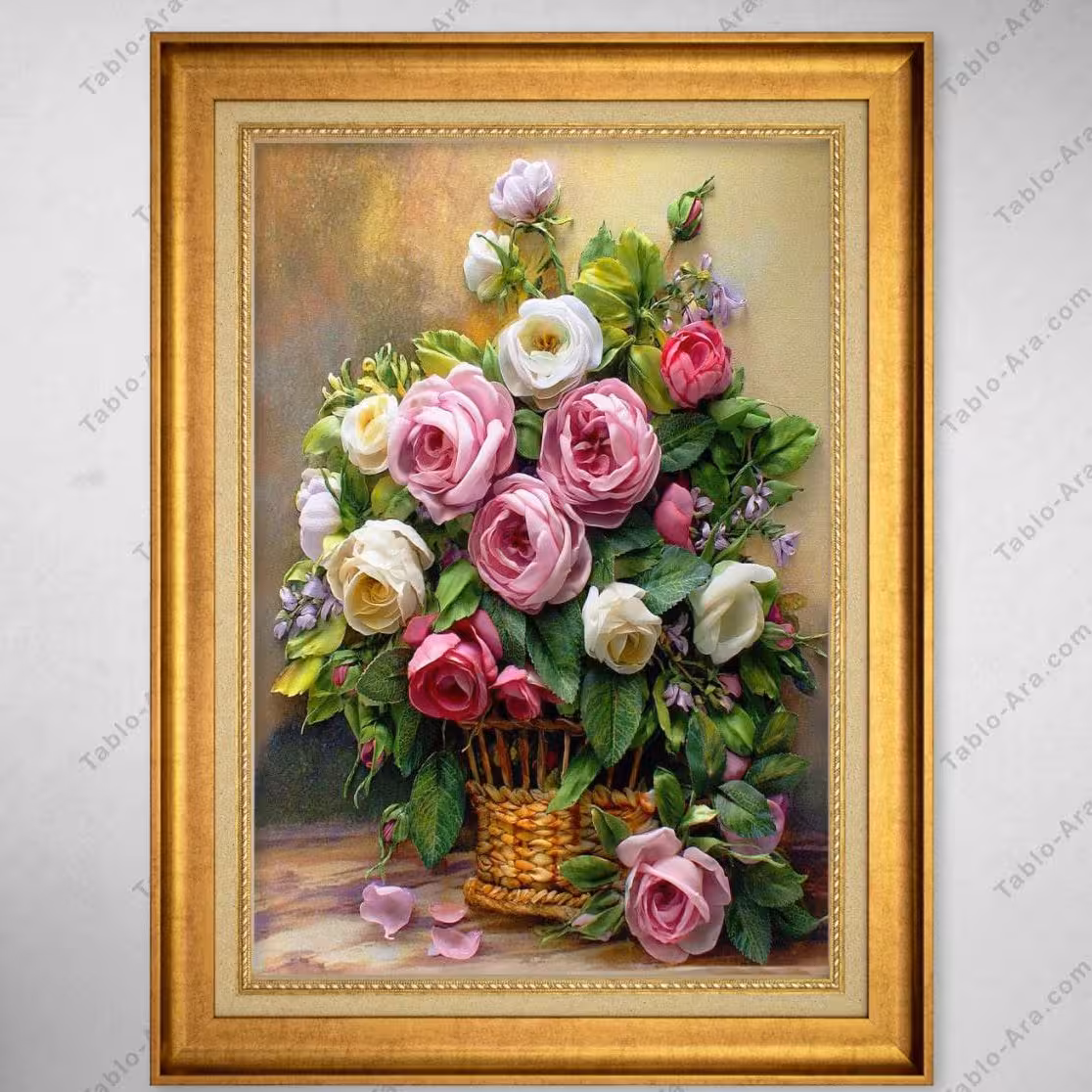 تابلو مخمل گل رز کد 6590