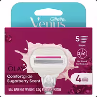یدک تیغ ونوس اولای  5 لبه بانوان Venus Comfortglide Sugarberry بسته 4 عددی