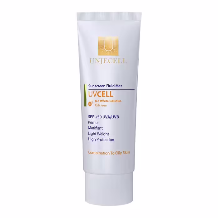 ضد آفتاب بی رنگ آنژسل SPF 50 مناسب پوست چرب و مختلط حجم 40 میلی لیتر | Unjecell UVCell Sunscreen Cream Combination to Oily Skin 40 ml