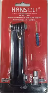 ست آچار آلن چاقویی هانسول شش گوش مدل HS8535 چین HANSOL