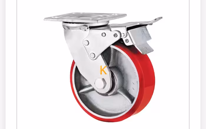 چرخ ترمزدار پلی اورتان سایز 20 سانتی متر