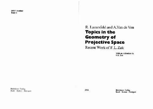 خرید و دانلود نسخه کامل کتاب Topics in the geometry of projective space. Recent work of F.L. Zak. With an addendum by Zak