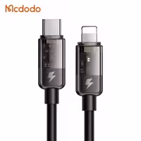 کابل تبدیل مک‌دودو (Mcdodo) مدل CA-3160، تایپ سی به لایتنینگ، با قابلیت قطع خودکار شارژ، توان 36 وات، طول 1.2 متر