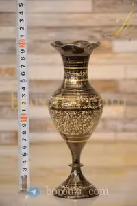 گلدان برنزی سیاه قلم 20 سانت