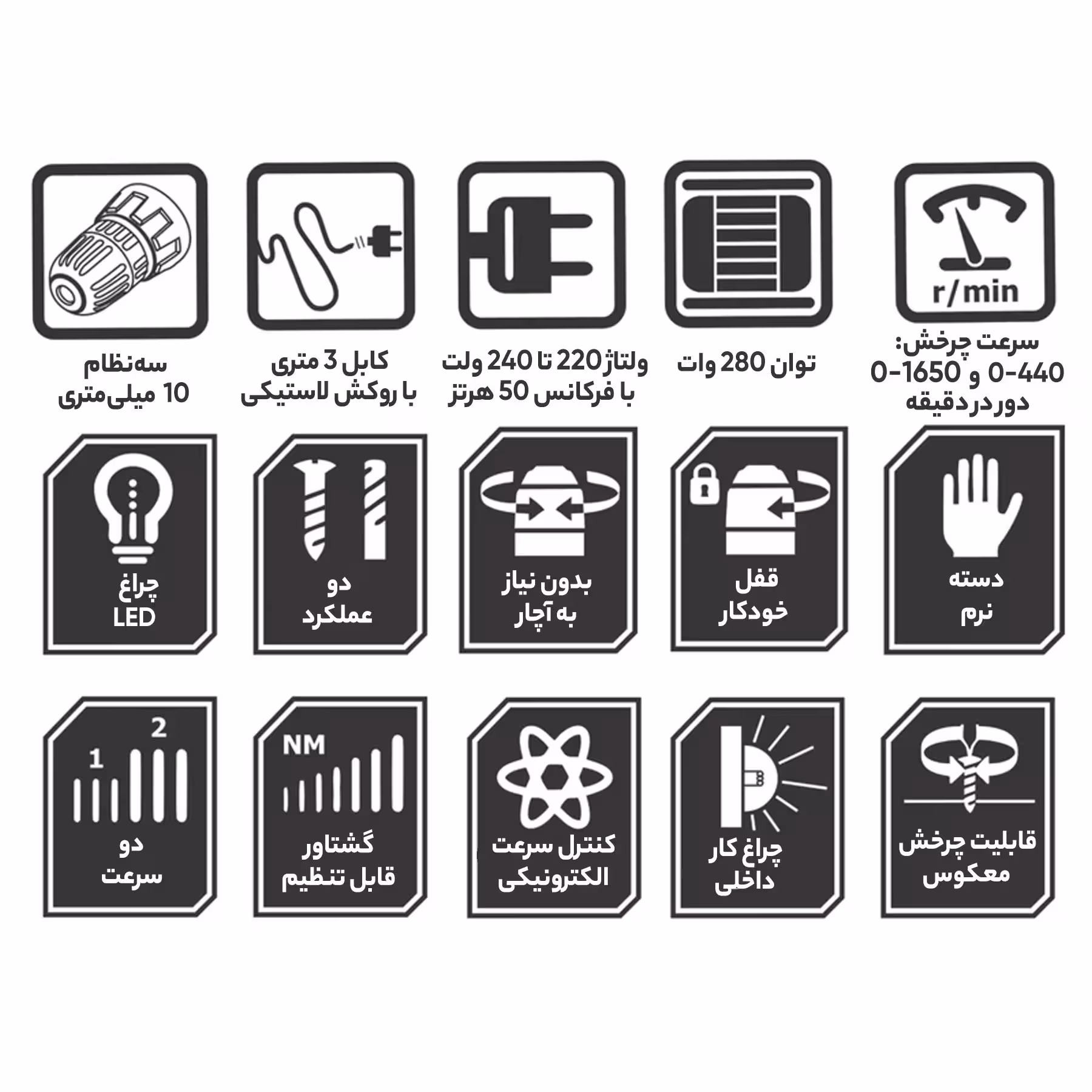 دریل پیچ گوشتی کنزاکس مدل KDD-1280