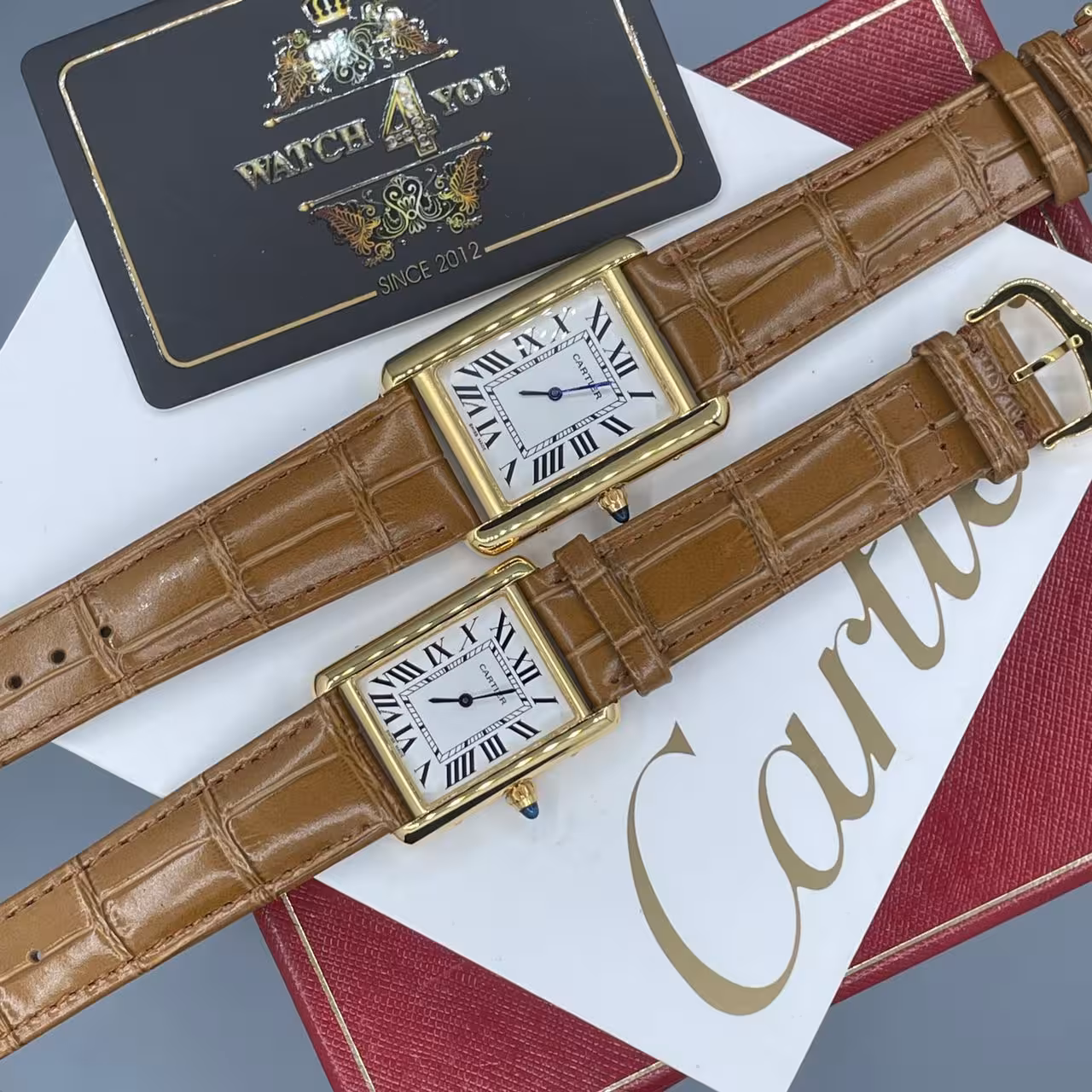 ساعت ست کارتیه کد دار مدل تانک Cartier