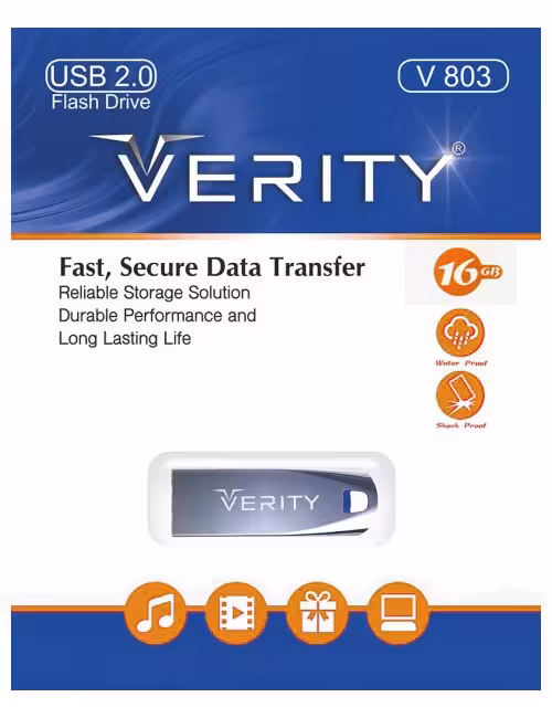 فلش مموری فلزی وریتی مدل V803 ظرفیت 16 گیگابایت
