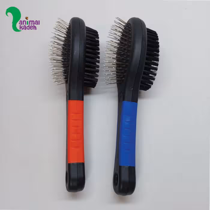 برس دو طرفه سگ و گربه بیضی شکل مشکی