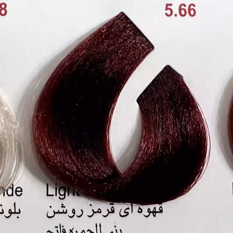 قهوه ای قرمز روشن5.66 ،رنگ مو کم آمونیاک پیلون ویک عدد اکسیدان | amazonchi