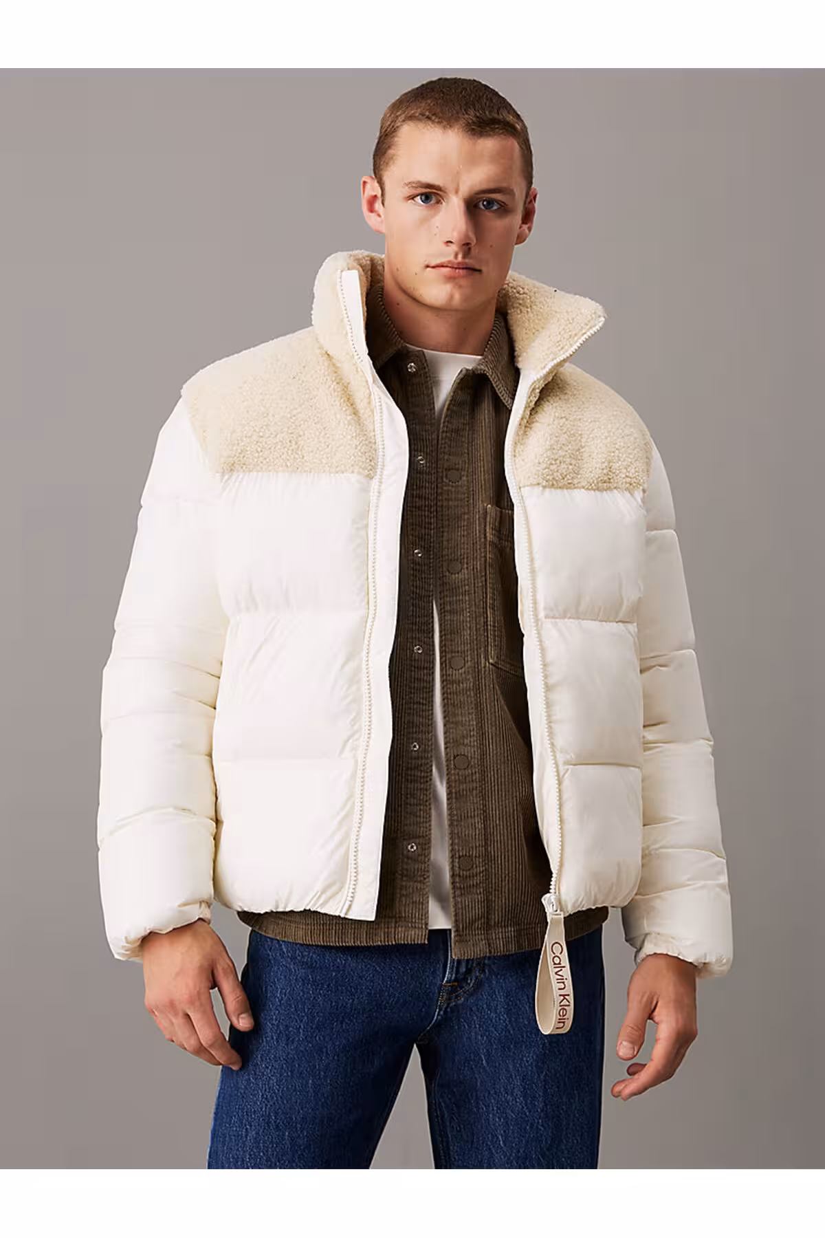 کاپشن نود مردانه ژاکت پفکار شرپا اورجینال Calvin Klein