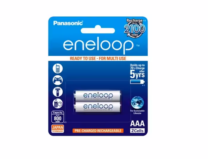 باتری نیم قلمی قابل شارژ پاناسونیک مدل eneloop بسته 2 عددی