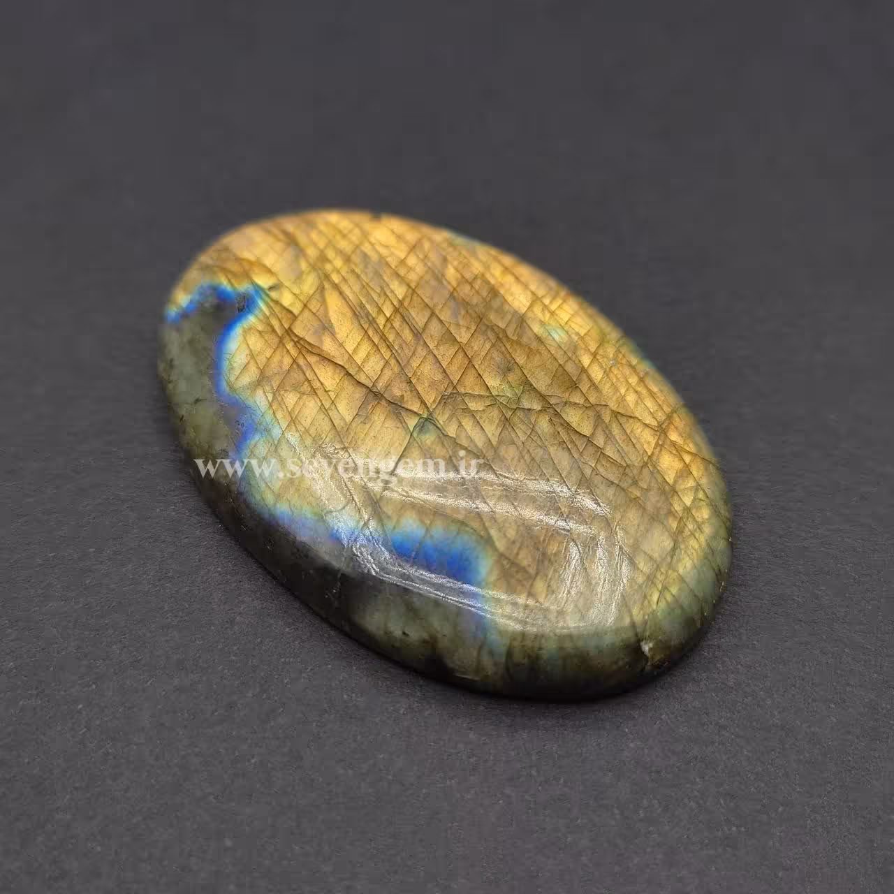 نگین سنگ لابرادوریت تراش بیضی (کد376)