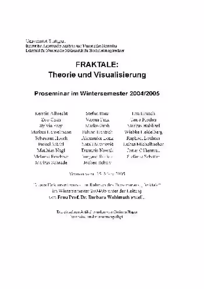 خرید و دانلود نسخه کامل کتاب Fraktale: Theorie und Visualisierung